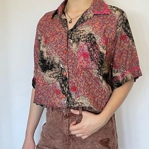 Vintage Animal Print Blouse